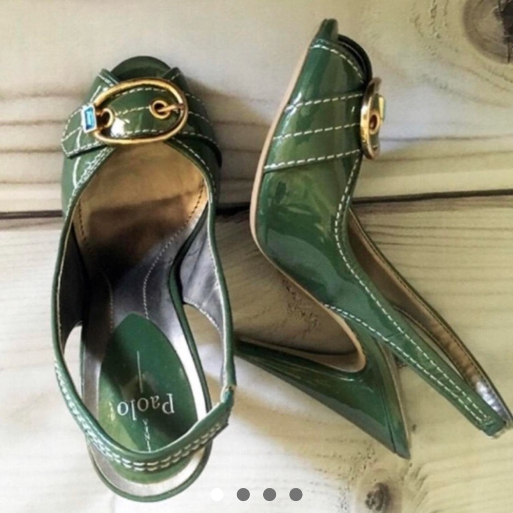 Linea Paolo Green Slingback High Heels NWOB Size 4.5